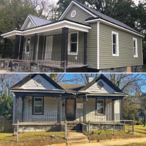 Before and after pictures of the Kinston Teens' Hub.