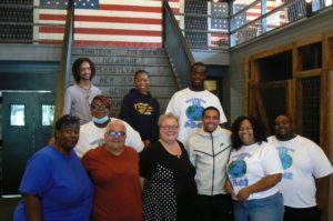 Bethsaida Ruiz (1st row, 2nd from left) and Linda Stout (1st row, third form left) visit with ABC2