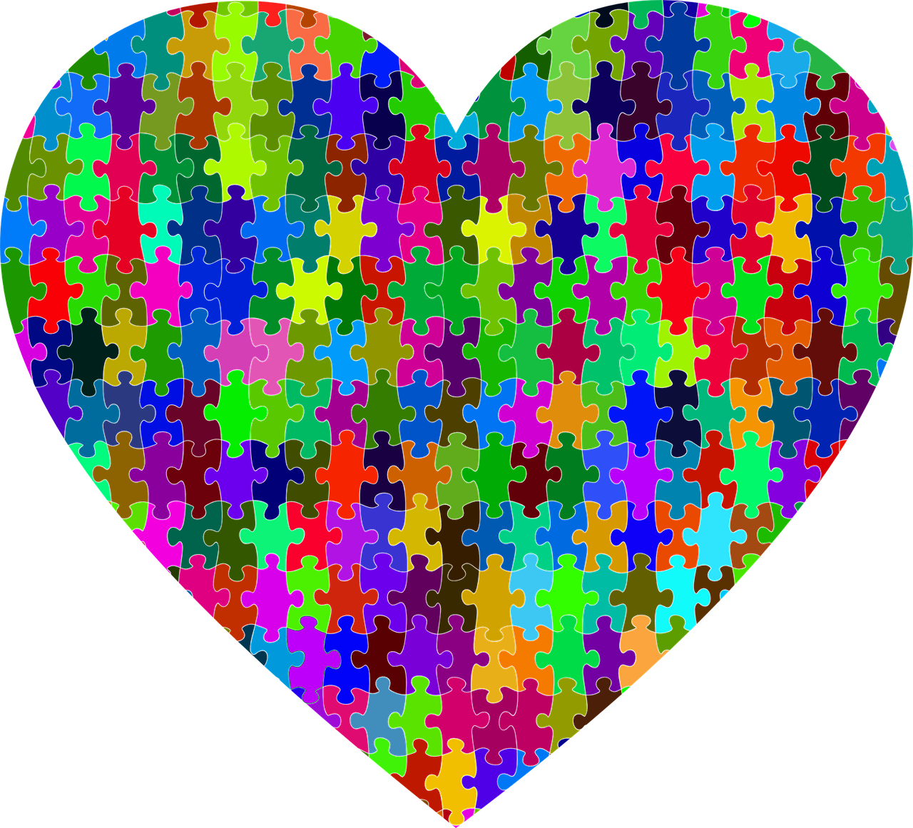 Image of a Heart formed of Puzzle Pieces